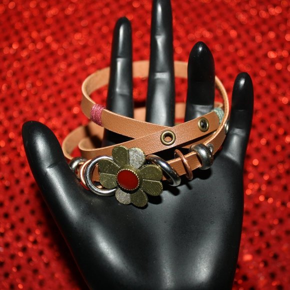 Faux Leather Wrap Bracelet - Picture 1 of 4